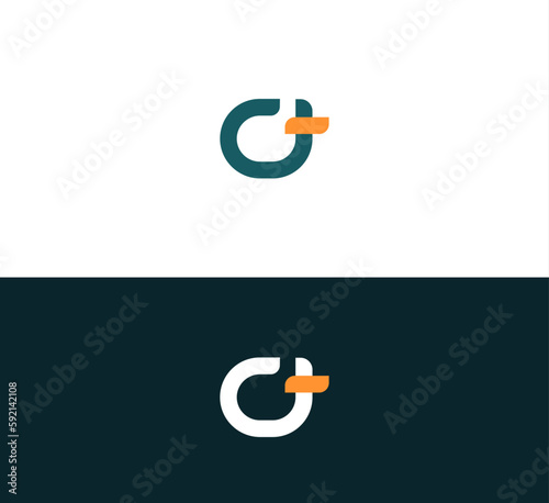 Minimalist Abstract Initial letter CT, TC logo.