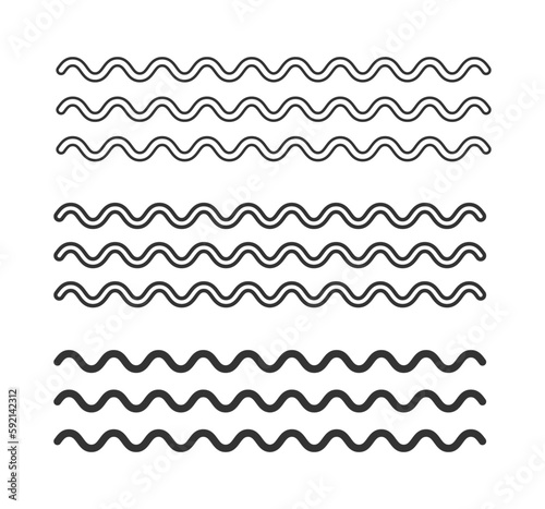 Wavy lines flat vector icons