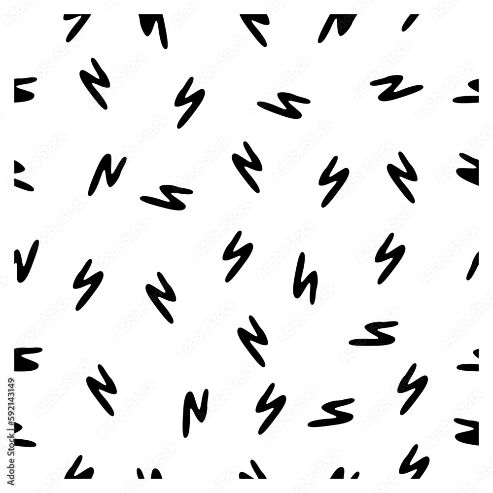 simple zigzag shape seamless black and white background vector doodle hand draw 


