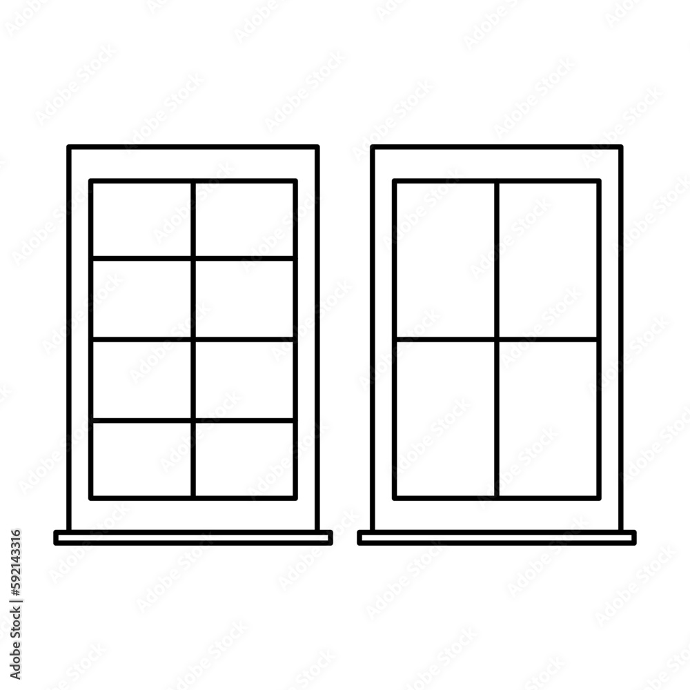 Vector window Icon in Line Art Style. Vector window Icon in Line Art Style.