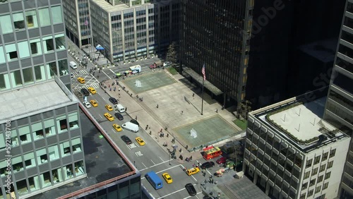 Seagram building, traffic, yellow cabs, Park avenue, skyscraper, midtown, manhattan, new york, usa, america photo