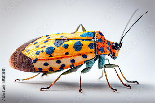 Illustration of colorful Metallic wood beetle,  photo