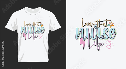 Livin that nurse Life Retro Nurse Sublimation Design