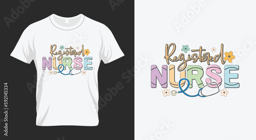 registered Nurse Retro Nurse Sublimation Design