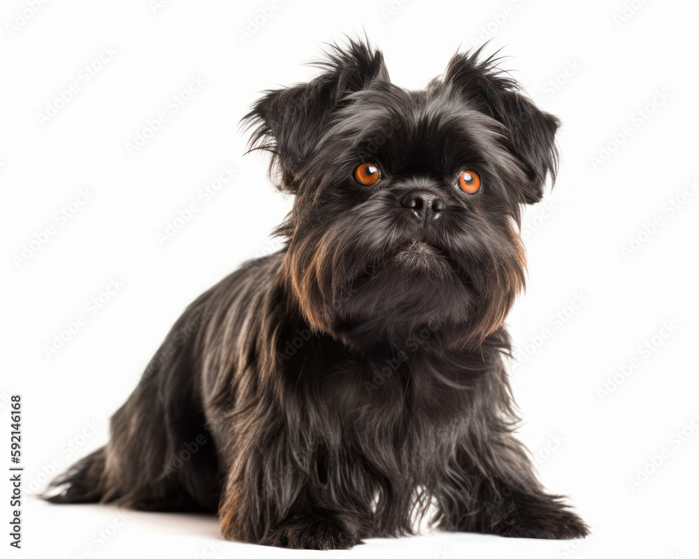 photo of addax affenpinscher isolated on white background. Generative AI photo of addax affenpinscher isolated on white background. Generative AI