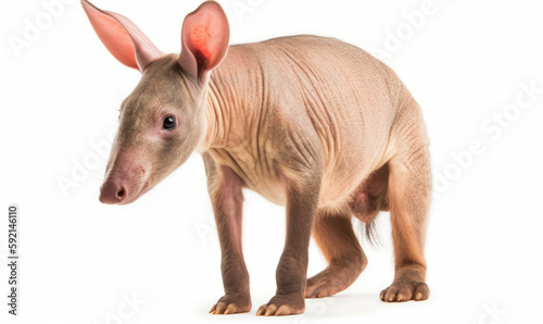 photo of aardvark isolated on white background. Generative AI