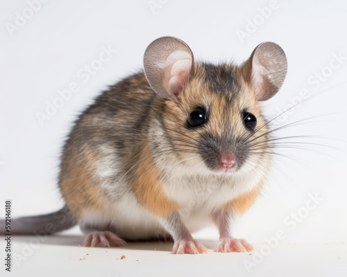 photo of African spiny mouse isolated on white background. Generative AI