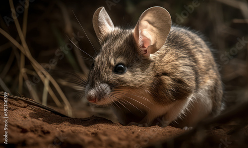 photo of African spiny mouse in its natural habitat outdoors in Africa. Generative AI