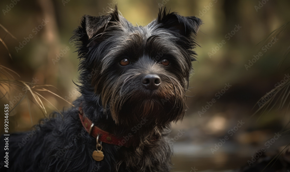photo of addax affenpinscher outdoors. Generative AI photo of addax affenpinscher outdoors. Generative AI