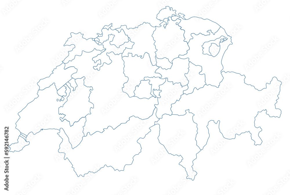 Switzerland map with white outline map