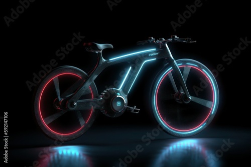 Futuristic Bicycle Illustration. Generative AI