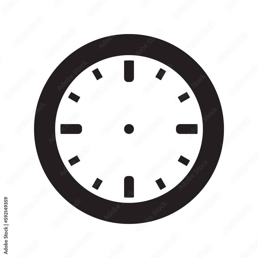 Time o'clock symbol icon, vector illustration, black on white background Time o'clock symbol icon, vector illustration, black on white background