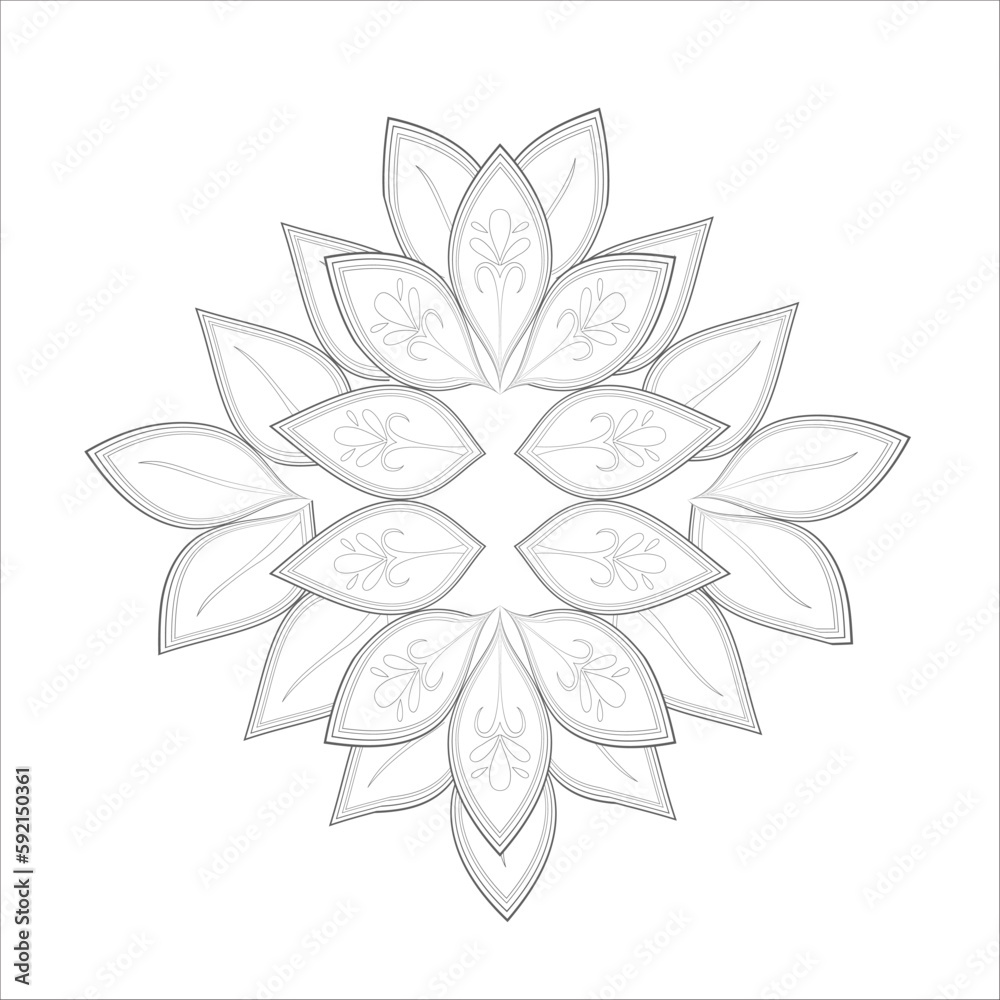 Zentangle flowers in black and white for coloring book. Hand Drawn ...