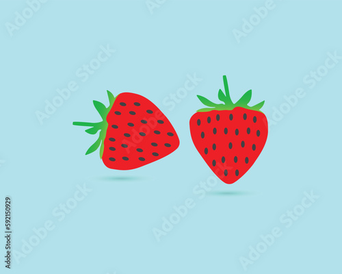 strawberry on a blue