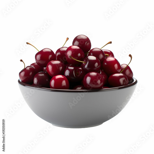 cherries in bowl Generative AI
