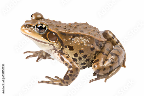 European frog on white background Generative AI