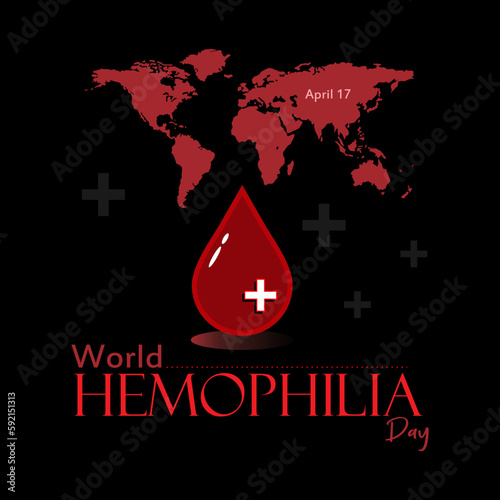 World Hemophilia Day. Medical sign for 17 april. Health awareness vector template for banner, social media post, card, poster, background. Vector Illustration.