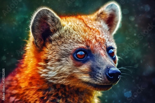 a mongoose ,realistic photography, detailed portrait. generative AI photo