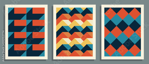 Bauhaus posters. Abstract geometric covers template. Vector illustration. 