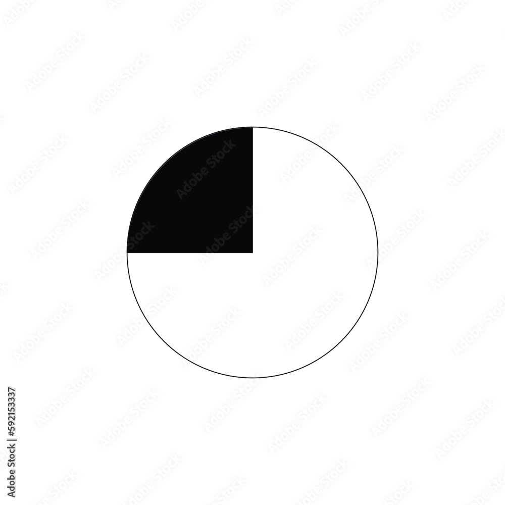 Illustration vector graphic of black and white quarter circle chart. flat design style. suitable for use for presentations, power point, study, etc. design vector templates. Illustration vector graphic of black and white quarter circle chart. flat design style. suitable for use for presentations, power point, study, etc. design vector templates.