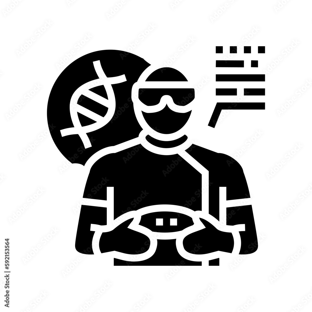 geneticist worker glyph icon vector illustration