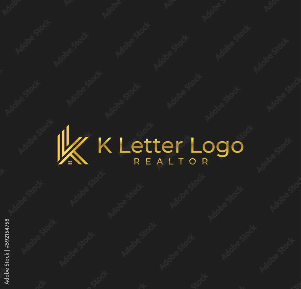 K letetr realtor logo for your real estate business
