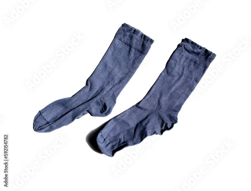 Crumpled socks isolated on white background.