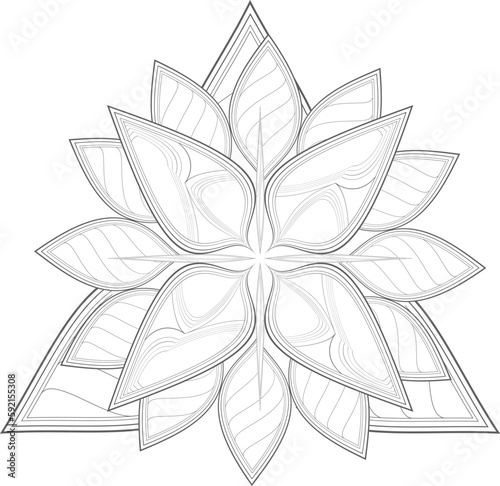 Fototapeta Naklejka Na Ścianę i Meble -  Decorative Doodle flowers in black and white for coloring book, cover or background. Hand drawn sketch for adult anti stress coloring page.-vector