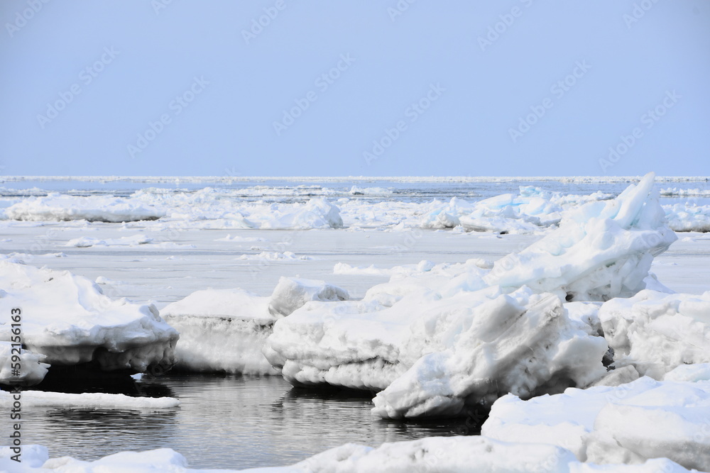 Obraz premium 押し寄せる流氷