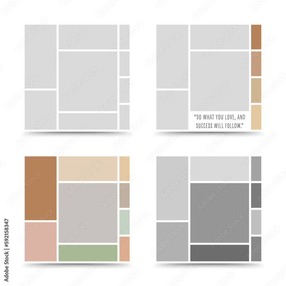 Moodboard template. Photo collage layout. Minimalist Moodboard.