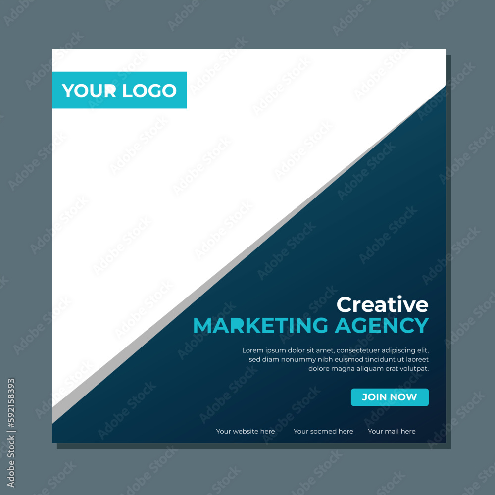 Naklejka premium Editable minimal square banner template. Suitable for social media post and web internet ads. Vector illustration with photo college