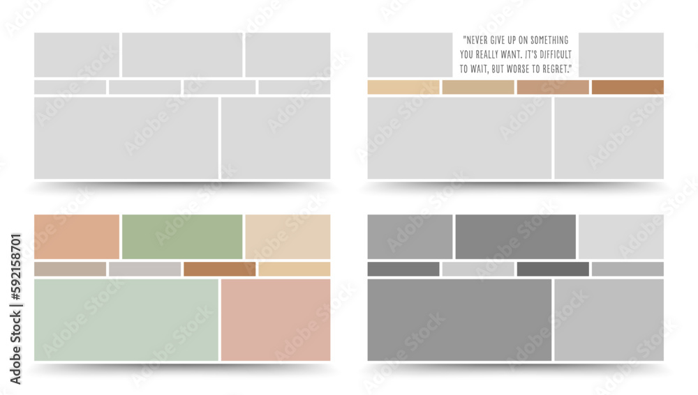 Fototapeta premium Moodboard template. Photo collage layout. Minimalist Moodboard.