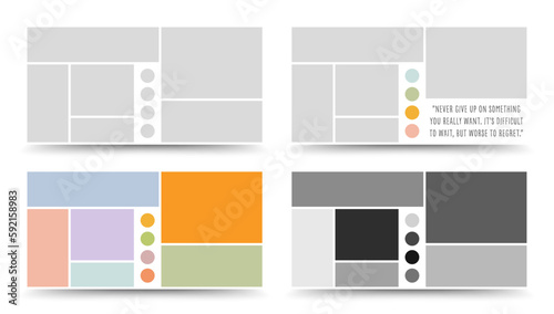 Moodboard template. Photo collage layout. Minimalist Moodboard.