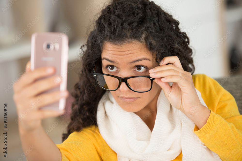 young woman making selfie in the office young woman making selfie in the office