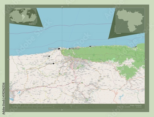 Vargas, Venezuela. OSM. Labelled points of cities photo