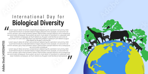 Vector illustration for International Day for Biological Diversity 22 May social media story feed mockup template post