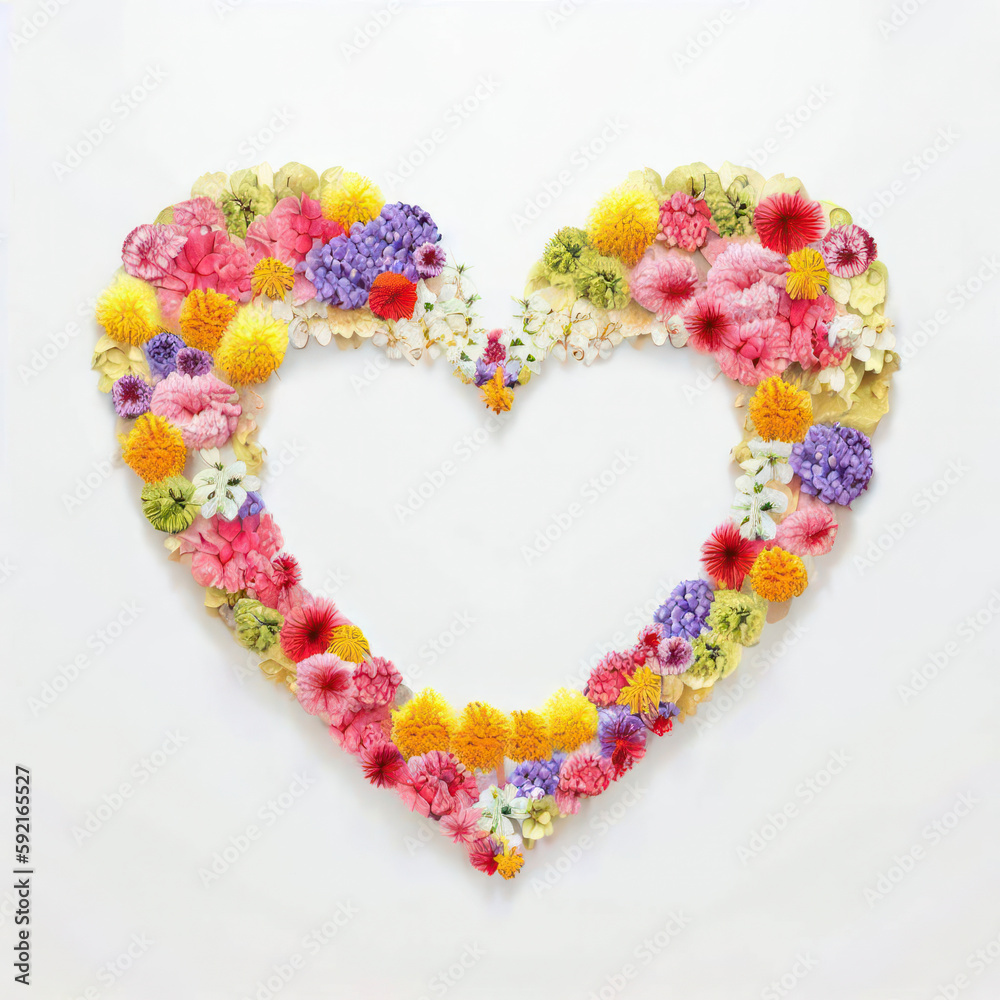 Flower heart on a card for Valentine's day, Women's Day, Birthday generative ai Flower heart on a card for Valentine's day, Women's Day, Birthday generative ai