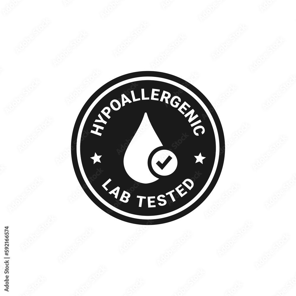 Hypoallergenic label or Hypoallergenic sign vector isolated in flat