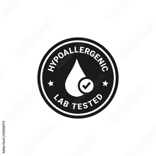 Hypoallergenic label or Hypoallergenic sign vector isolated in flat style. Best Hypoallergenic label vector for product design element. Simple Hypoallergenic stamp for packaging design element.