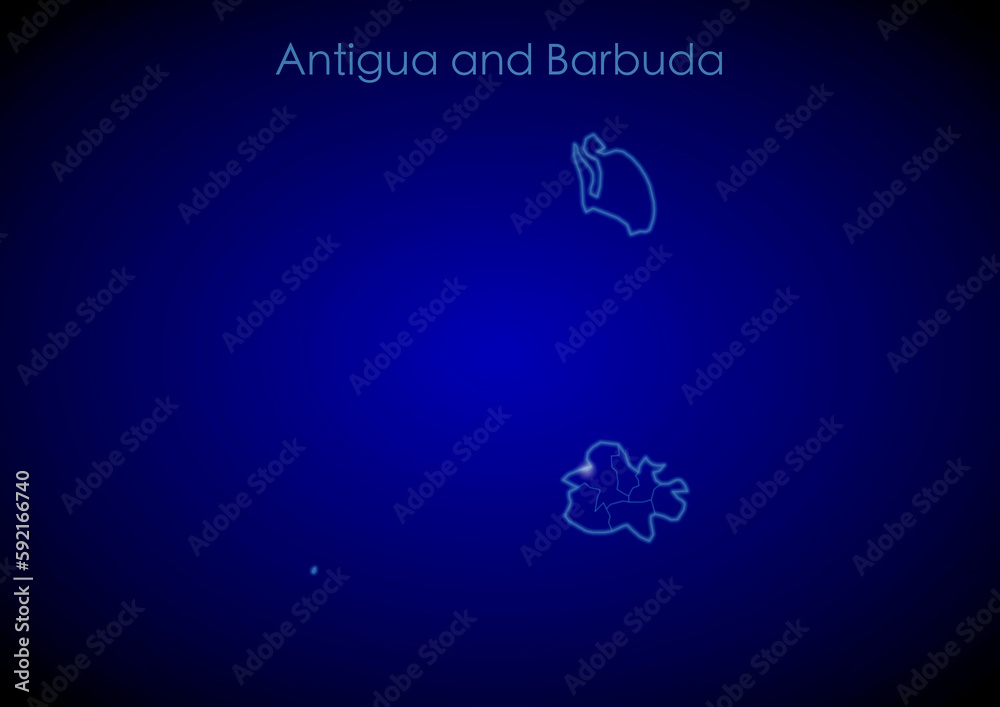 Antigua and Barbuda concept map with glowing cities and network covering the country, map of Antigua and Barbuda suitable for technology or innovation or internet concepts. Antigua and Barbuda concept map with glowing cities and network covering the country, map of Antigua and Barbuda suitable for technology or innovation or internet concepts.