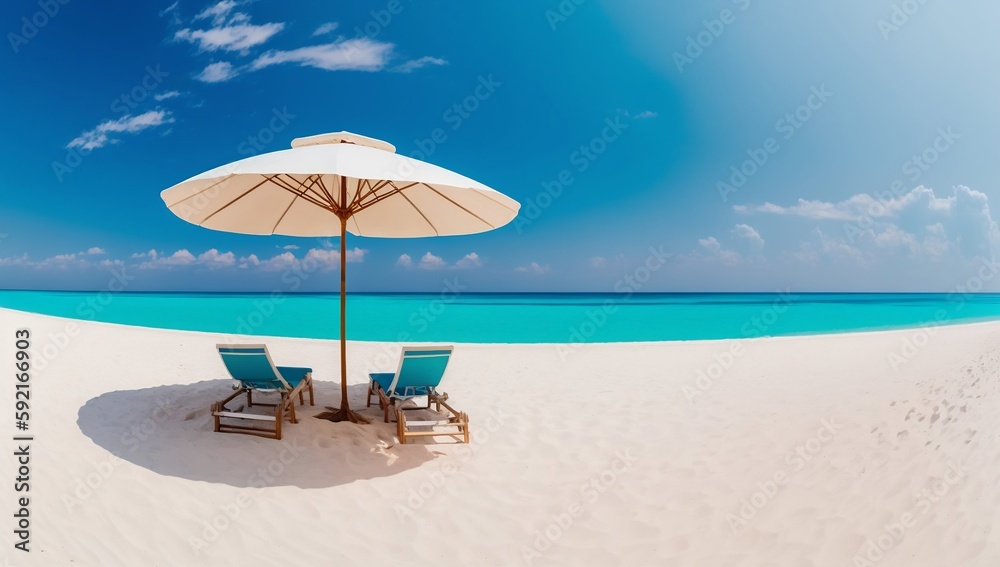 Travel tourism concept: beautiful beach banner with white sand