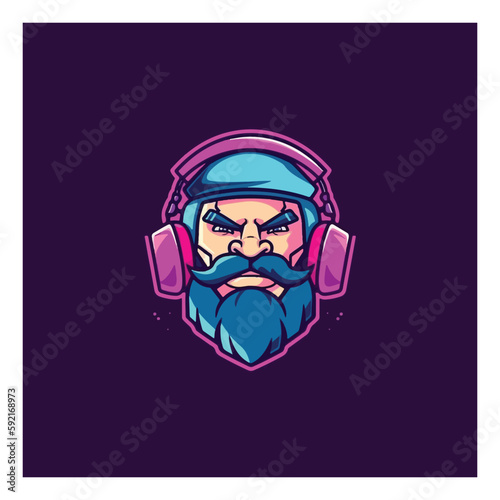 gamer mascot logo design vector with modern illustration style concept for badge, emblem and tshirt printing. gamer illustration for esport team.