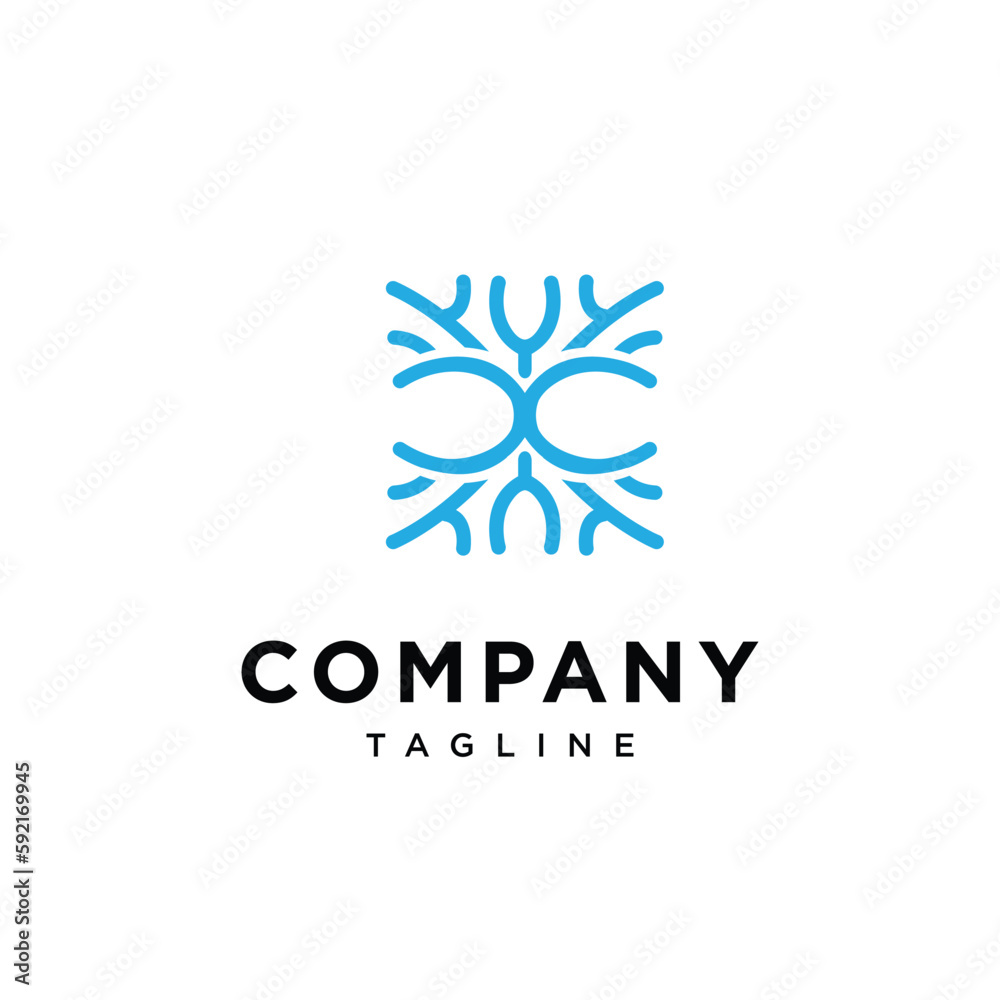 Square coral icon logo vector template.eps Square coral icon logo vector template.eps