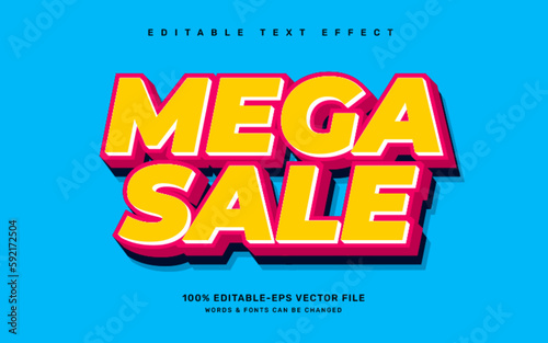 Mega sale editable text effect template