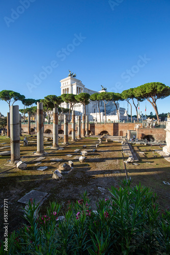 View from Trajan's Forum of Victor Emmanuel II Monument, Rome, Italy