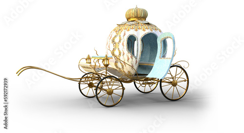 Billede på lærred cinderella carriage fantasy fairytale 3d render