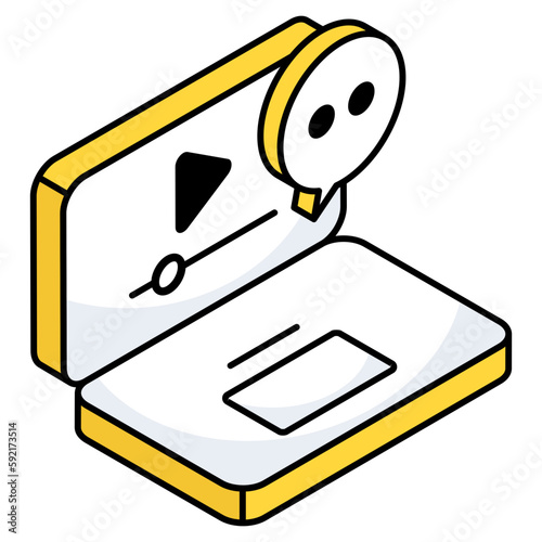 A flat design icon of video chat