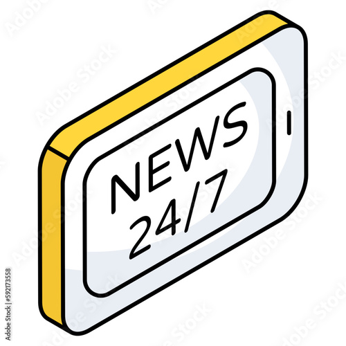 A unique design icon of mobile news