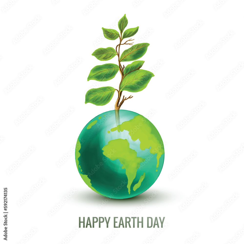 Happy earth day eco friendly concept design Happy earth day eco friendly concept design