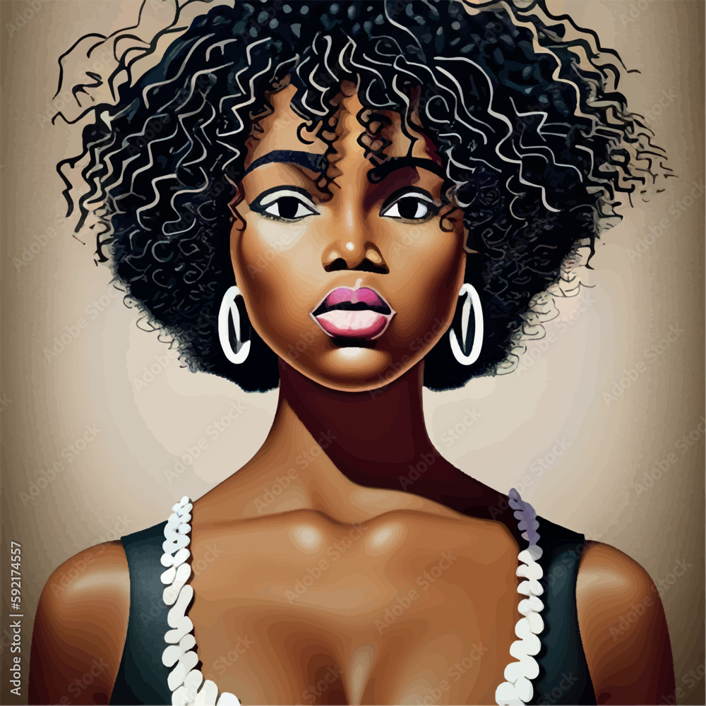 black-afro-african-american-girl-woman-lady-vector-illustration